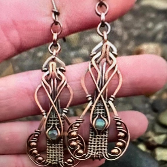 Experience Unique Elegance with Our Handcrafted Bohemian Copper Wire-Wrapped - Picture 8 of 8